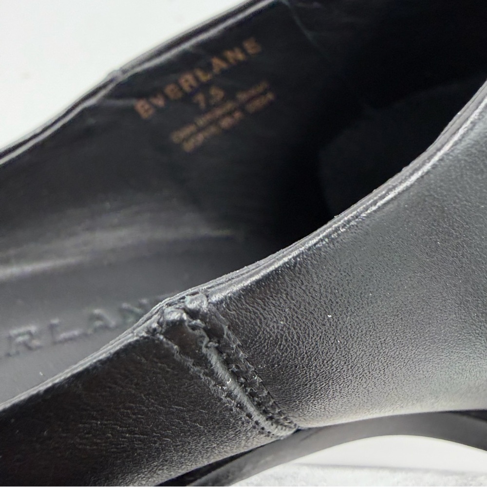 Everlane Black Leather The Outlaw Mule Slide Heel in Size 7.5 - Picture 14 of 15